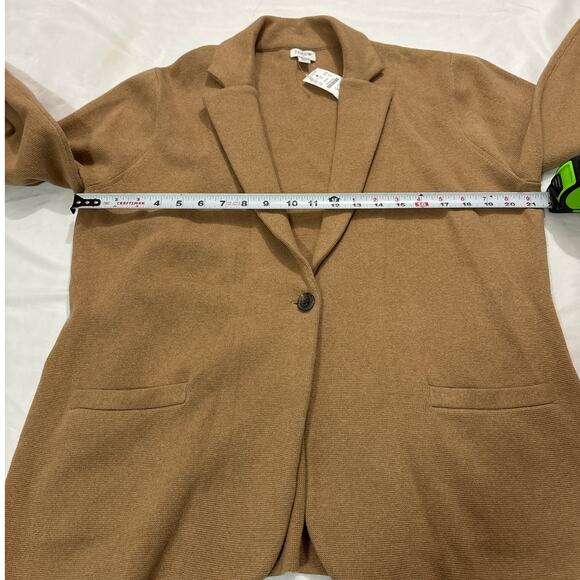 J.Crew Womens XL Schoolboy Knit Blazer Brown Pockets Cardigan Academia Office - Picture 7 of 8
